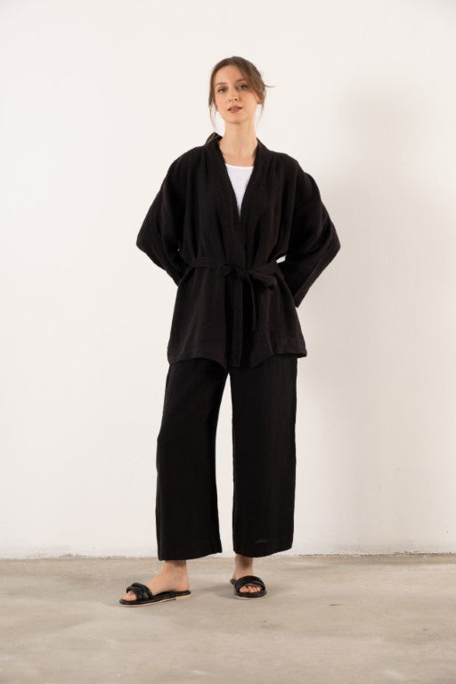 Saf Keten Kimono