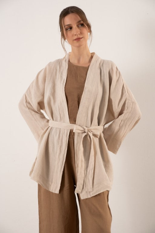 Saf Keten Kimono