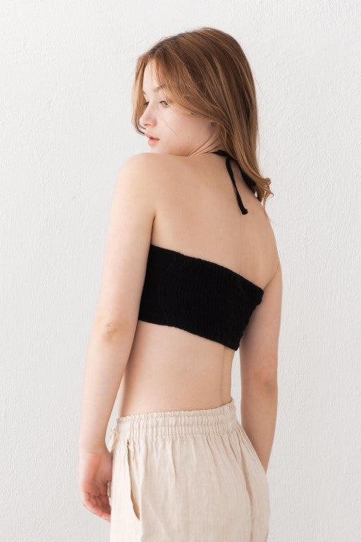 Sırtı Lastikli Crop Top